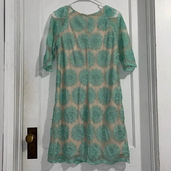 Medium Teal Floral Print Dress - Picture 2 of 3